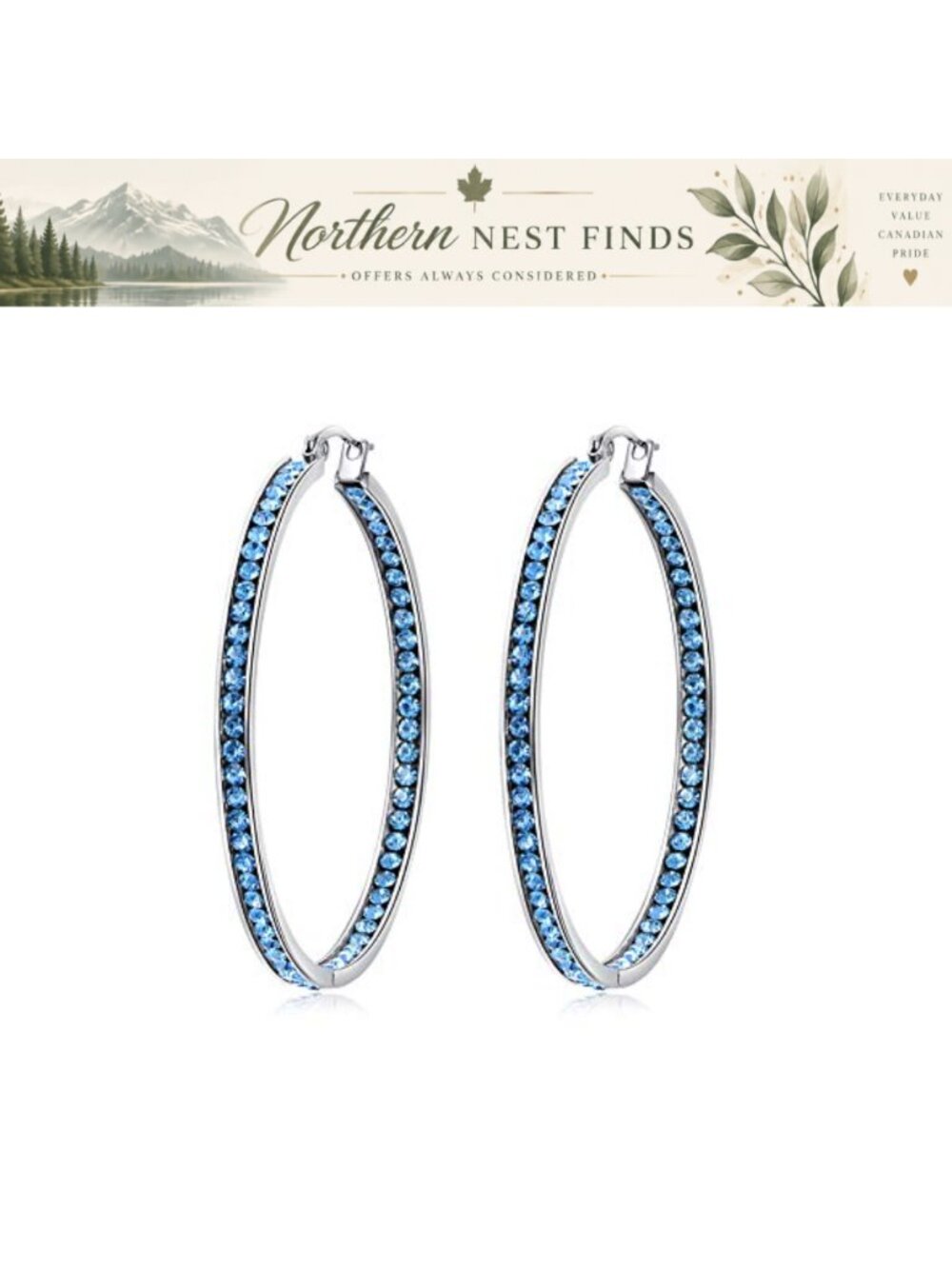 Stainless Steel Hoop Earrings Hypoallergenic Large 2 Inch